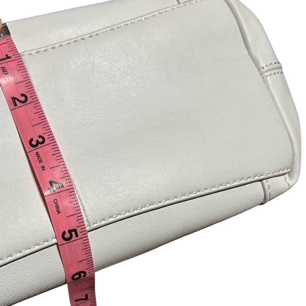 Frye Lena Zip Leather Hobo Bag White Crossbody Shoulder Purse Minimalist - Picture 16 of 16